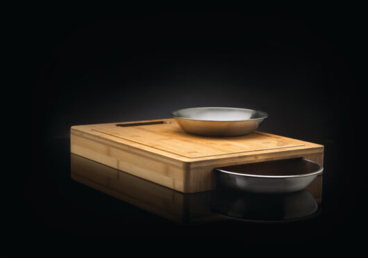 Cutting Board with Stainless Steel Bowls - Image 2