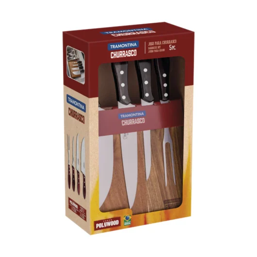 Churrasco Barbecue Knife Block, 5Pc