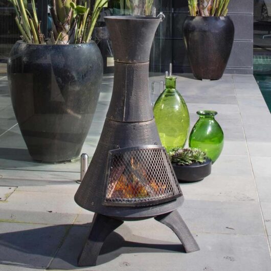 Modern Cast Iron Chimenea - Image 2